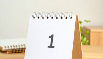 2026 calendar wooden desk goals finance planning schedule management investment business budget success future inspiring minimal tabletop flip calendar with bold number and soft background light