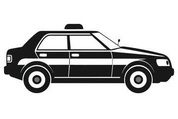 Fototapeta premium police car silhouette line art vector illustration