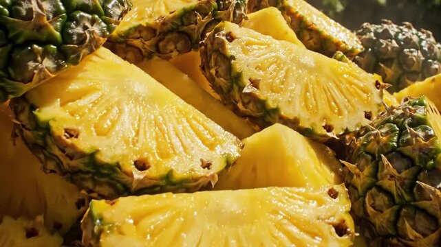 Golden Pineapple Slices Piled High