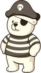 Fototapeta premium After Landing in the Abandoned Island Polar Bear Character Vector Design