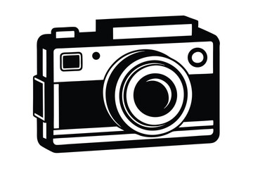 pinhole camera silhouette line art vector illustration