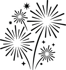 Obraz premium Fireworks icon silhouette