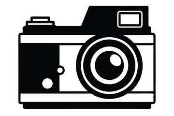 pinhole camera silhouette line art vector illustration