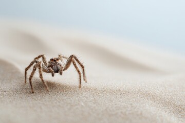 Close-up of a spider on sand dunes