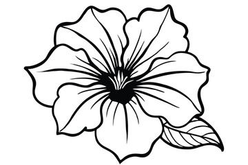 Fototapeta premium petunia silhouette line art vector illustration