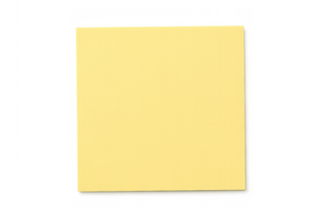 Yellow sticky note, blank paper for memo or reminder, square message pad with transparent background