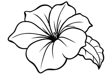 Fototapeta premium petunia silhouette line art vector illustration