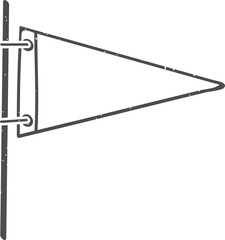Obraz premium Blank pennant flag on pole as template