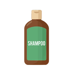 Obraz premium Brown plastic shampoo bottle with green label