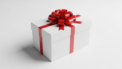 Fototapeta premium 3D Blank white rectangle gift box