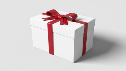 Fototapeta premium 3D Blank white rectangle gift box