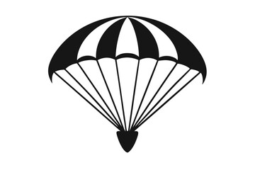 parachute silhouette line art vector illustration