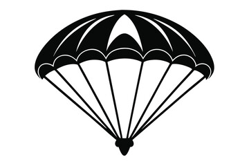 parachute silhouette line art vector illustration