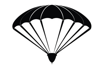 parachute silhouette line art vector illustration