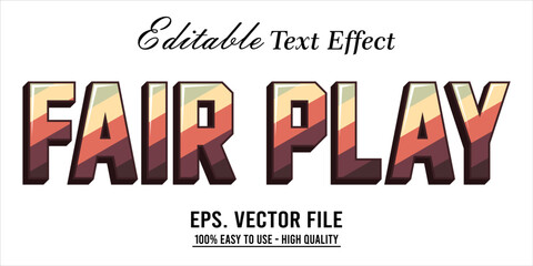 Fairplay Text Effect Style. Editable Text Effect Style sport college.