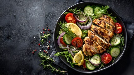 grilled chicken with vegetables