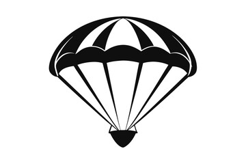 parachute silhouette line art vector illustration
