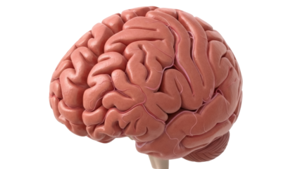 Isolated realistic human brain anatomy illustration, neurological, neuroscience concept