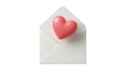 Isolated Invitation or Letter Concept with Red Heart inside Opened Envelope for Love Message