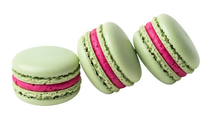 Isolated Pistachio Macarons Delicious Colorful Dessert Confectionery Sweet Treat Patisserie