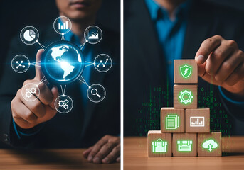 Global technology and security solutions - Technology stock photo - Business stock photo - Business photos - Website header background 