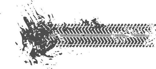 Naklejka premium Grungy tire track showing mud splash texture