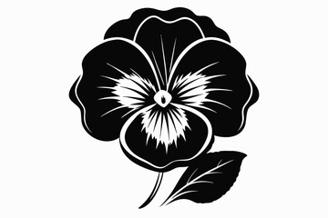 Fototapeta premium pansy silhouette line art vector illustration