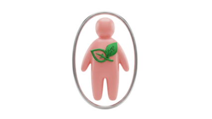 Isolated ecology symbol, person with leaves, environment protection concept symbol