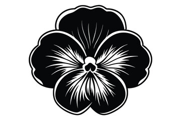Fototapeta premium pansy silhouette line art vector illustration
