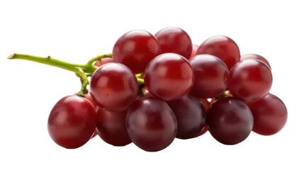 Isolated bunch of vibrant red table grapes on vine, sweet fruit, fresh snack, food item