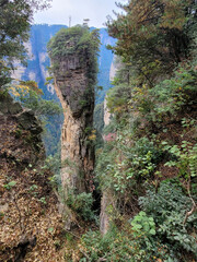 Rock arche inthe Tianzi Mountains (Avatars Mountains) in Zhangjiajie National Forest Park in Hunan, China.