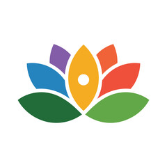 Obraz premium Vibrant Lotus logo Symbol with Multicolor Petals