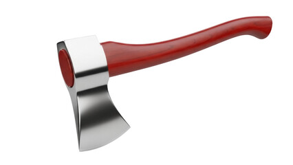 Isolated axe tool for woodworking or carpentry, metal head and wooden handle, sharp edge, modern