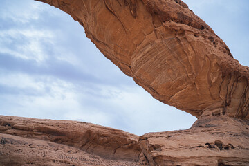 Rainbow Rock, AlUla Desert Rock Formations, Saudi Arabia Dramatic Red Sandstone Landscape
