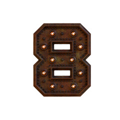 Fototapeta premium Steampunk Marquee 3D Alphabet or PNG Letters