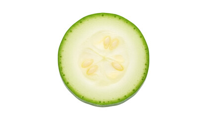 Isolated Slice of Zucchini or Cucumber, Organic Garden Vegetable Food, Studio Shot