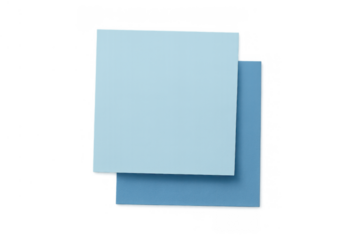 Blue sticky note paper for reminders and memos, capturing important messages with copy space, transparent background