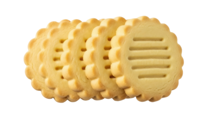 Isolated assortment of shortbread cookies, buttery biscuits, traditional bakery items