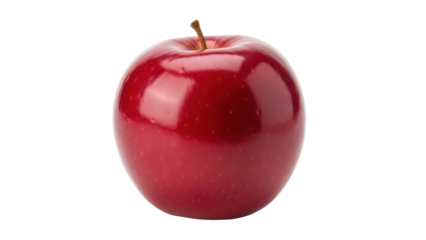 Isolated ripe red apple, a delicious fruit for a healthy snack or adding to pie filling.