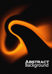 Abstract Black and Orange Glowing Flow Background with Grainy Texture and Dynamic Curves