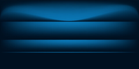 Blue navy studio room background. Blue background with light effects. Empty dark room. Space for selling products on the website. Vector illustration.