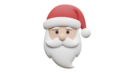 Obraz premium Festive Santa Claus Face 3D Render for Holiday Cheer.