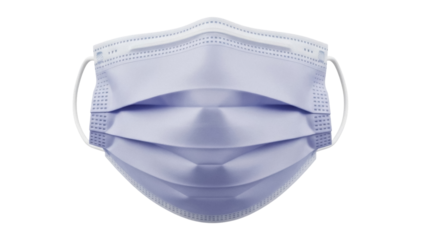 Isolated blue disposable face mask to protect against viruses and bacteria, medical equipment