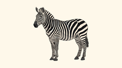 Black and White Striped Zebra Standing. © dahlia