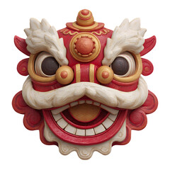 chinese dragon statue or barongsai isolated at transparent background