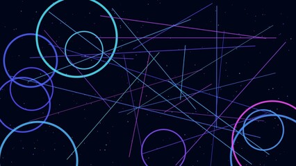 Naklejka premium Modern Abstract Digital Network Glowing Circles Lines Isolated background