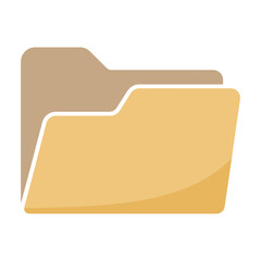 A simple graphic illustration of a manila folder icon