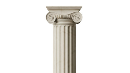 Obraz premium Isolated classical architecture column, ancient Ionic order, elegant detail, stone carving