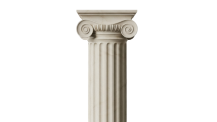 Isolated classical architecture column, ancient Ionic order, elegant detail, stone carving