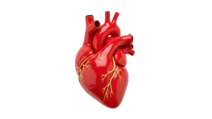 Isolated 3D anatomical heart model, human internal organ for biology and medical training